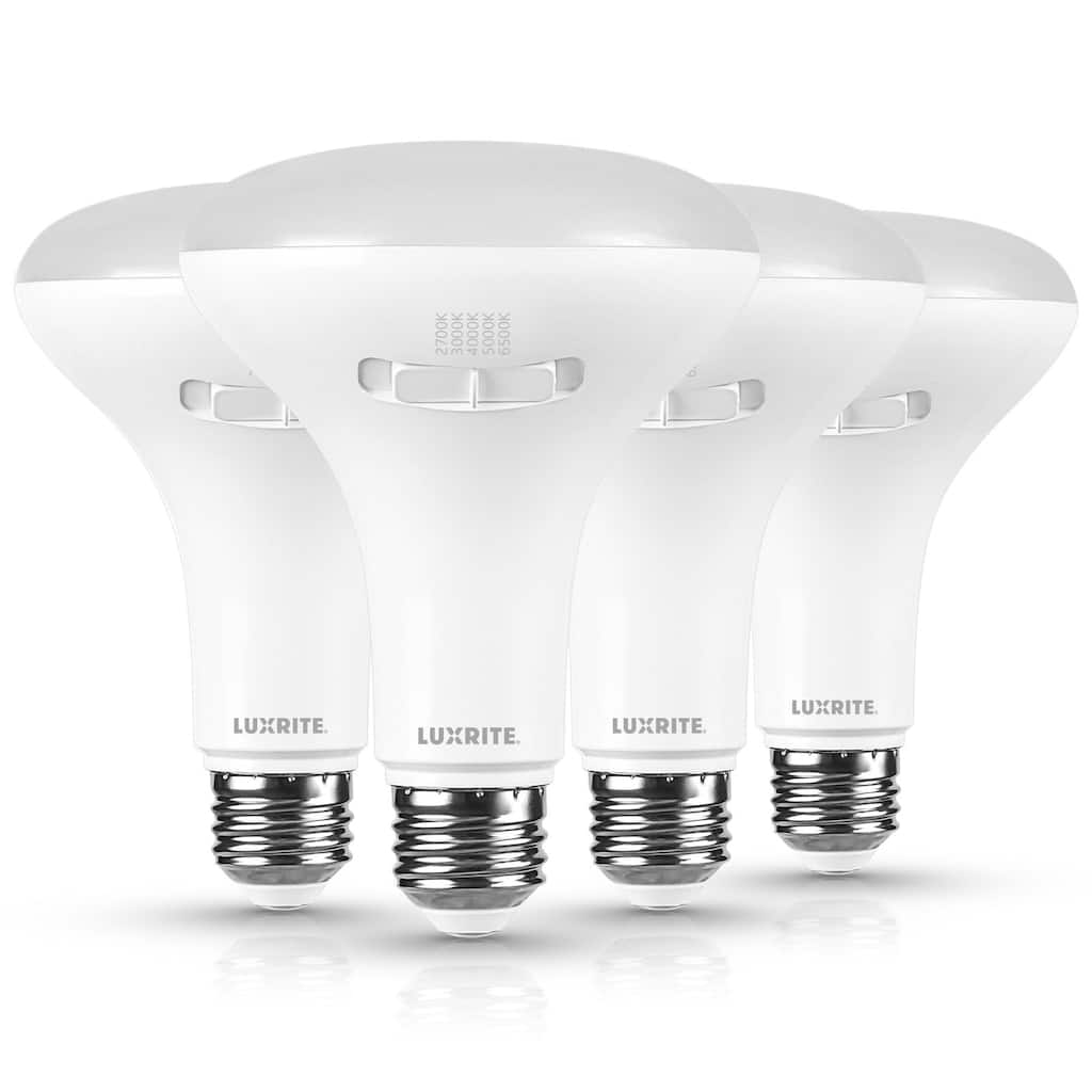 Luxrite BR30 LED Light Bulb 10W=85W 5CCT Dimmable 850LM LED Flood Light Bulb E26 Base 4 Pack