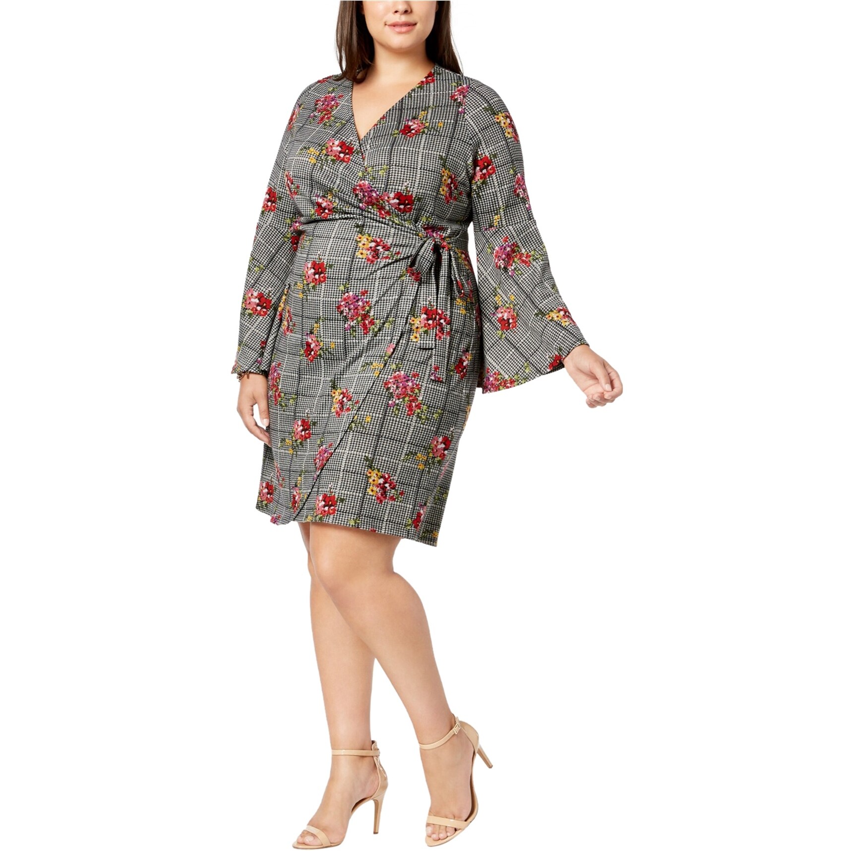 womens floral wrap dress