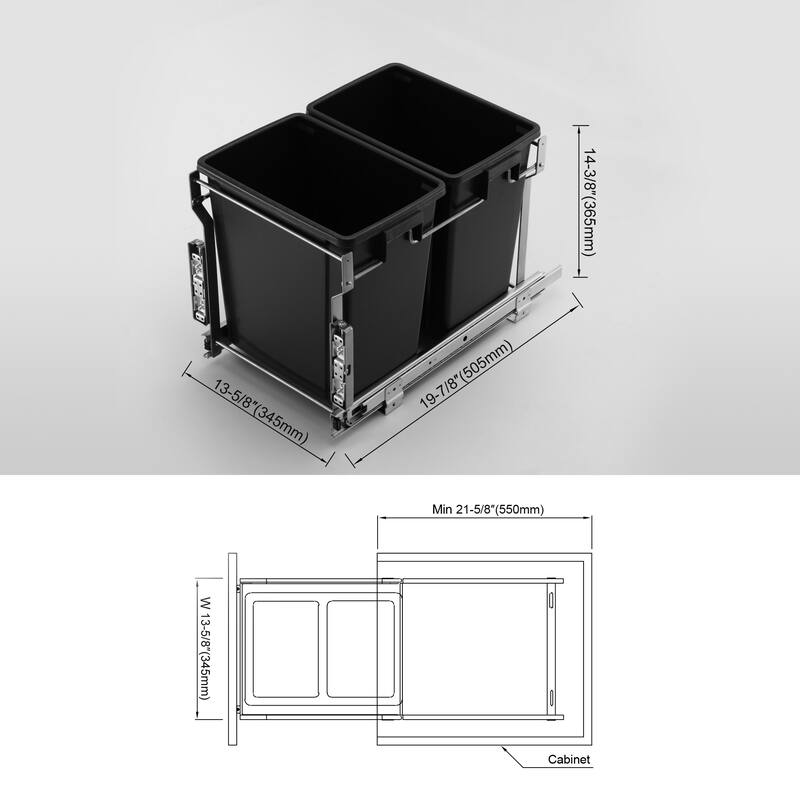 Dowell 18" Double Bin Pullout Set