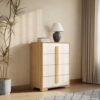 Natural and White 40.9-Inch Tall 4-Drawer Chest - Bed Bath & Beyond ...