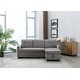 preview thumbnail 8 of 18, 77 Inch Reversible Sectional Storage Sleeper Sofa Bed L-Shape 2 Seat Sectional Chaise