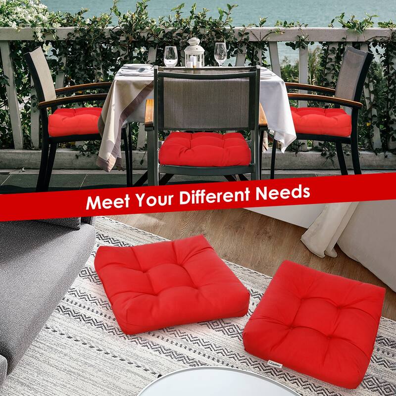 Costway 2 PCS 21'' x 21'' Patio Chair Seat Cushion Pads Indoor/Outdoor
