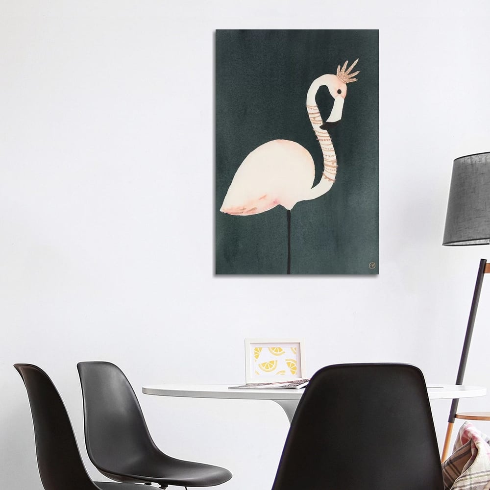 iCanvas "Flamingo And Crown" by CreatingTaryn Canvas Print