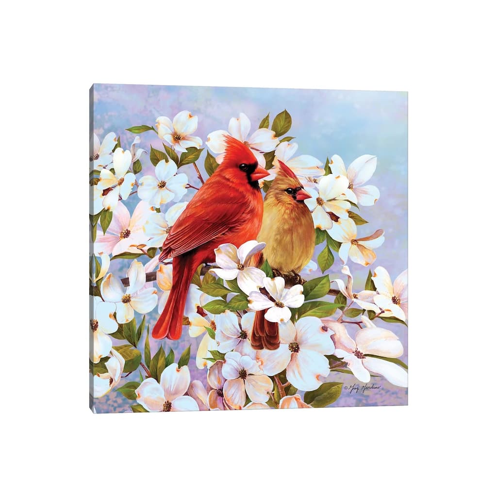 iCanvas "Cardinal Pair & Dogwoods" by Greg & Company Canvas Print