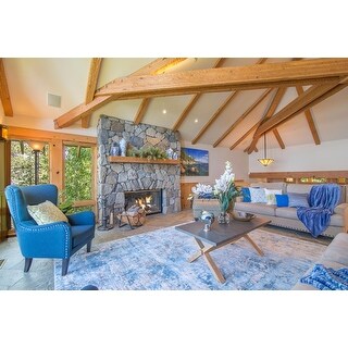 Aberdeen Industrial Zinc Top Weathered Oak Trestle Coffee Table by iNSPIRE Q Artisan