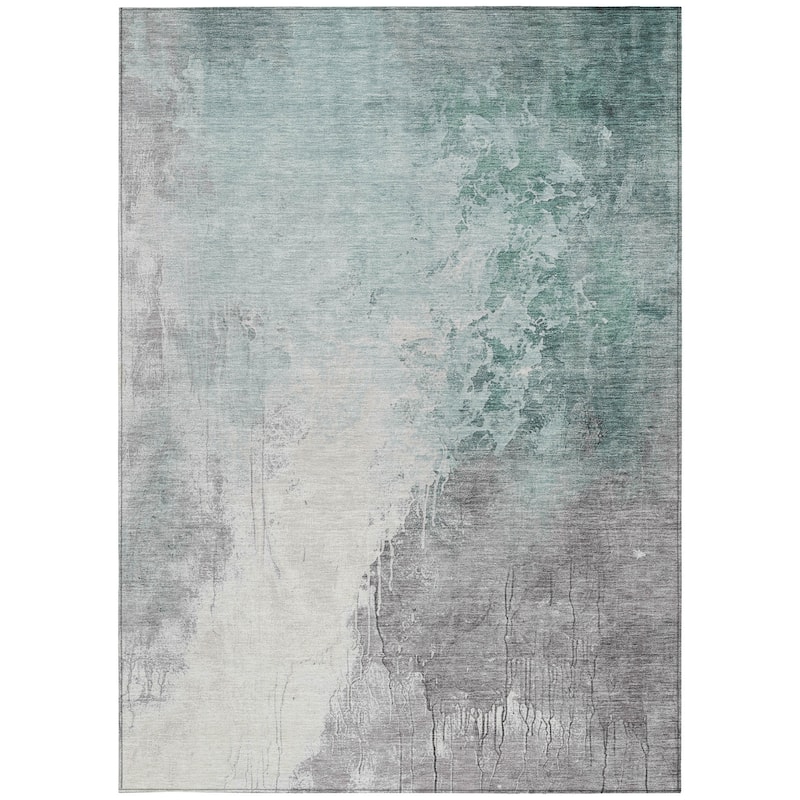 HomeRoots Abstract Transitional Rectangle Outdoor Rug