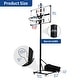 preview thumbnail 7 of 10, Moasis 8-10FT/4-10FT Adjustable Basketball Hoop with Base Wheel Stand White - 4-10ft