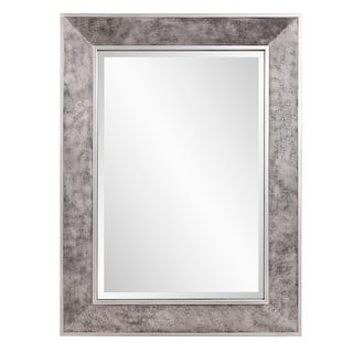 Allan Andrews Rectangular Iron Framed Wall Mirror with Mottled Silver Finish - 40"H x 30"W