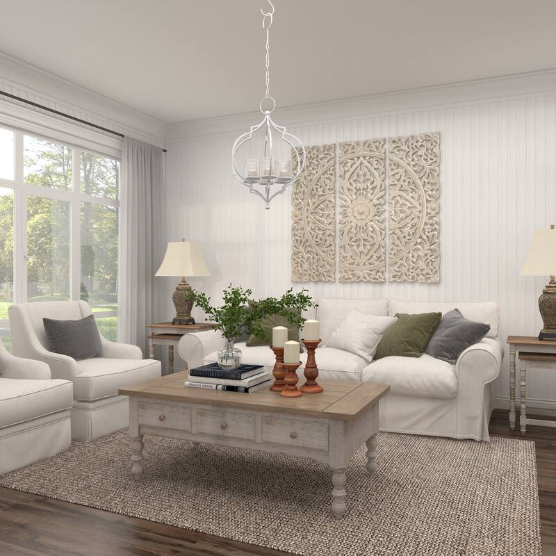 Elegant Decorative Metal Hanging Candelabra - Black or White