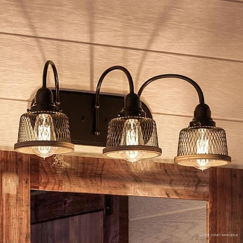 Luxury Vintage Bathroom Vanity Light, 8.375"H x 23.375"W, with Industrial Chic Style, Olde Bronze Finish by Urban Ambiance