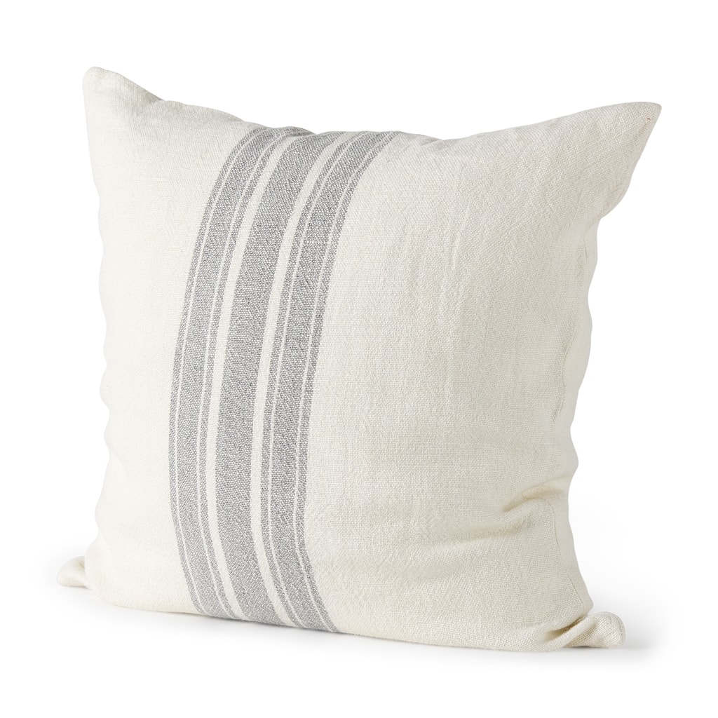 Patrice Cream w/ Gray Stripes Decorative Pillow Cover