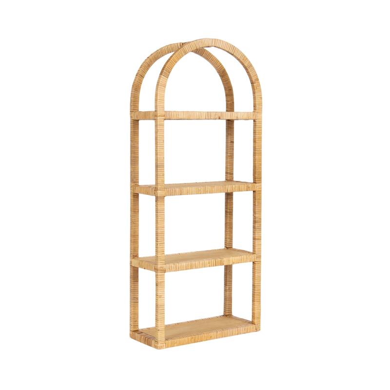 Kate and Laurel Rahmati Rattan Wall Shelf - 14x34 - Natural