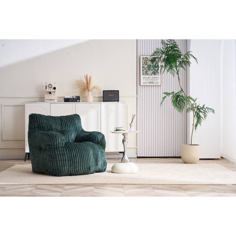 Soft Fluffy Corduroy Fabric Bean Bag Chair Filled With Memory Sponge
