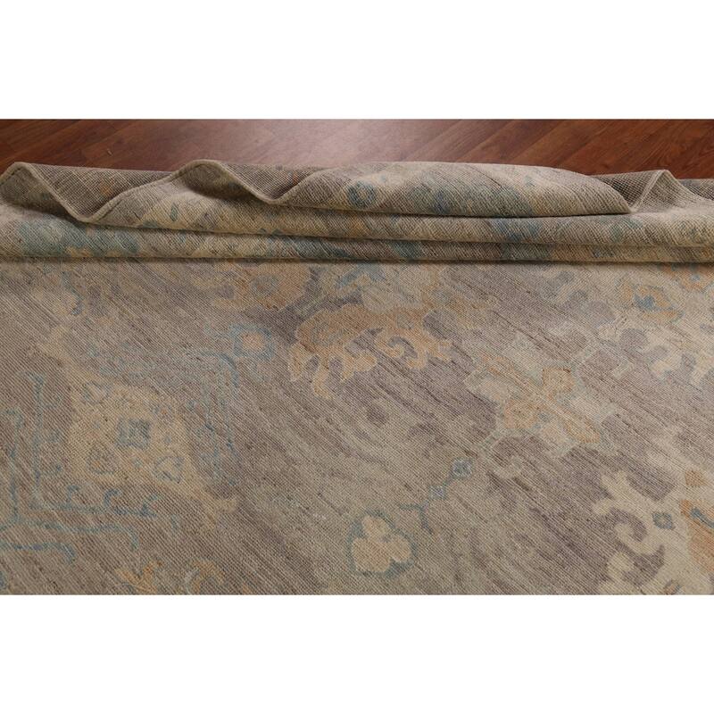 Earth Tone Oushak Vegetable Dye Turkish Area Rug Handmade Wool Carpet - 9'4"x 11'8"