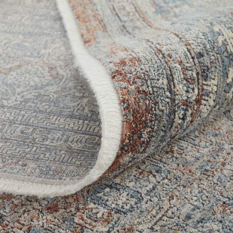 Wehin Power Loomed Floral Stain Resistant Area Rug By HomeRoots - 12' Runner