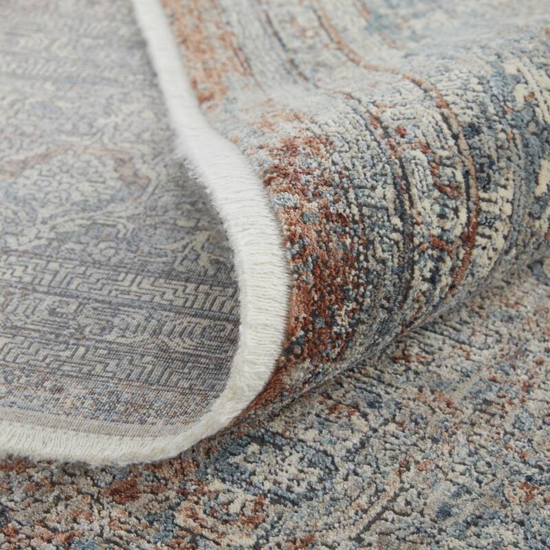 Wejo Power Loomed Floral Traditional Stain Resistant Low Pile with Fringe Area Rug By HomeRoots - 8' Runner