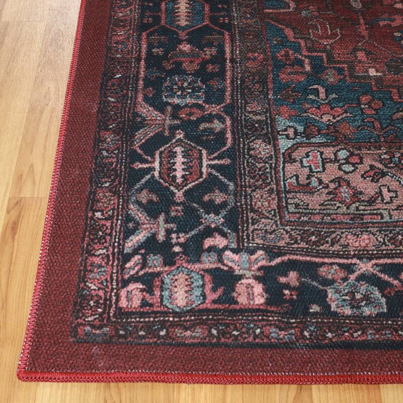 Superior Cardinal Vintage Machine Washable Indoor Area Rug or Runner