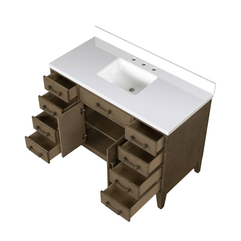 Laurel 48 in W x 22 in D Black Oak Single Bath Vanity and Cultured Marble Top