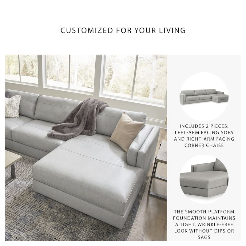 Signature Design by Ashley Amiata Gray 2-Piece Sectional with Chaise - 137"W x 68"D x 33"H