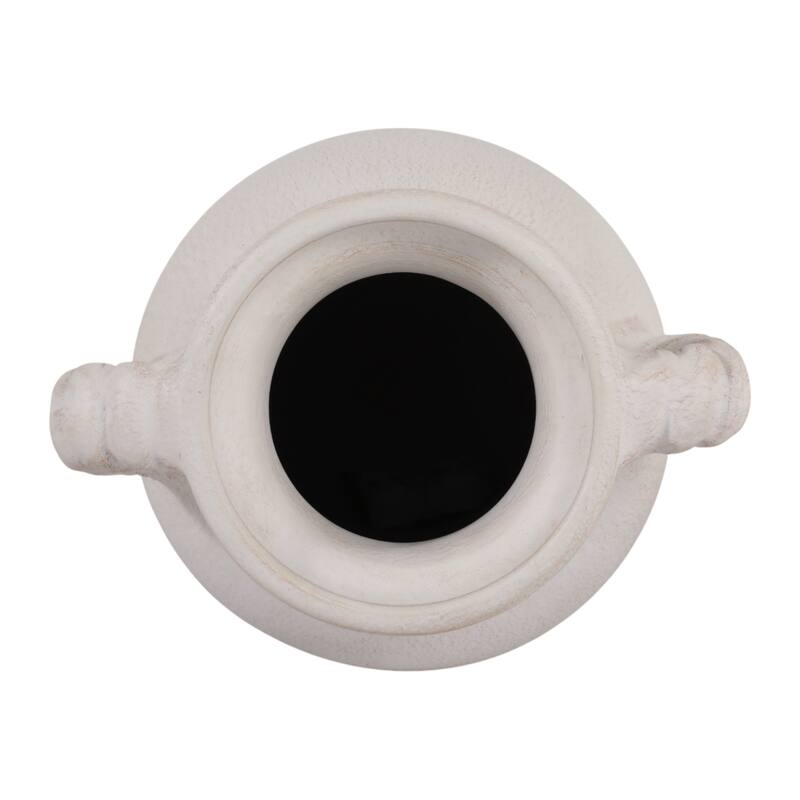 Decorative Textured Amphora Table Vase with Twisted Handles