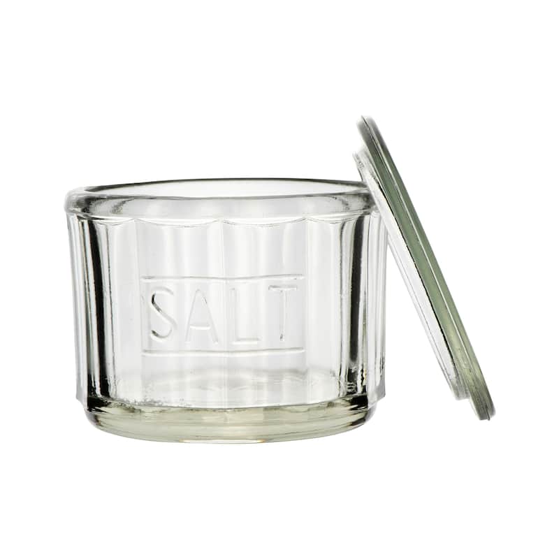 Round Pressed Glass Salt Cellar