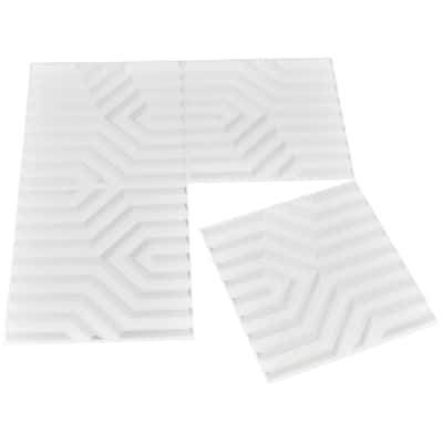 Art3d 3D Wall Panels PVC Geometric Design in Matt White (32 Sq.Ft)