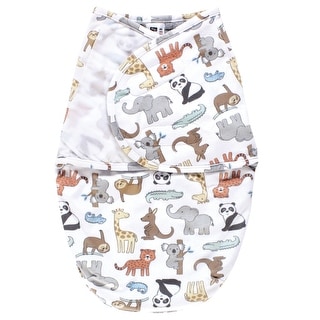 Hudson Baby Plush Faux Fur Swaddle Wrap, Zoo Animals, 0-3 Months - Zoo Animals - 0-3 Months