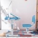 preview thumbnail 3 of 19, Kids Art Desk Drafting Table Desk Set with Adjustable Height, 40-Degree Tiltable Children Desktop, LED Light, Bookstand