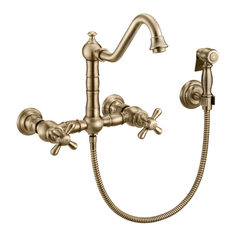 Whitehaus WHKWCR3-9402-NT Vintage III Plus 1.5 GPM Wall Mounted Bridge