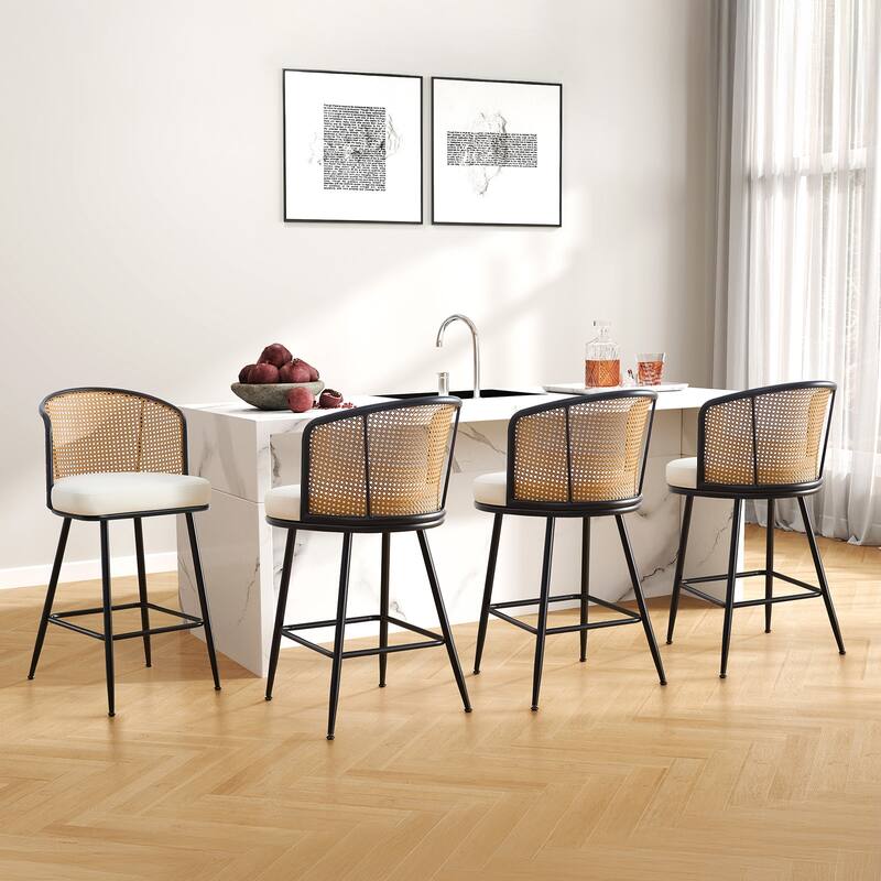 26"/29" Rattan Upholstered Bar Stool /Counter Stools Set of 2/3/4