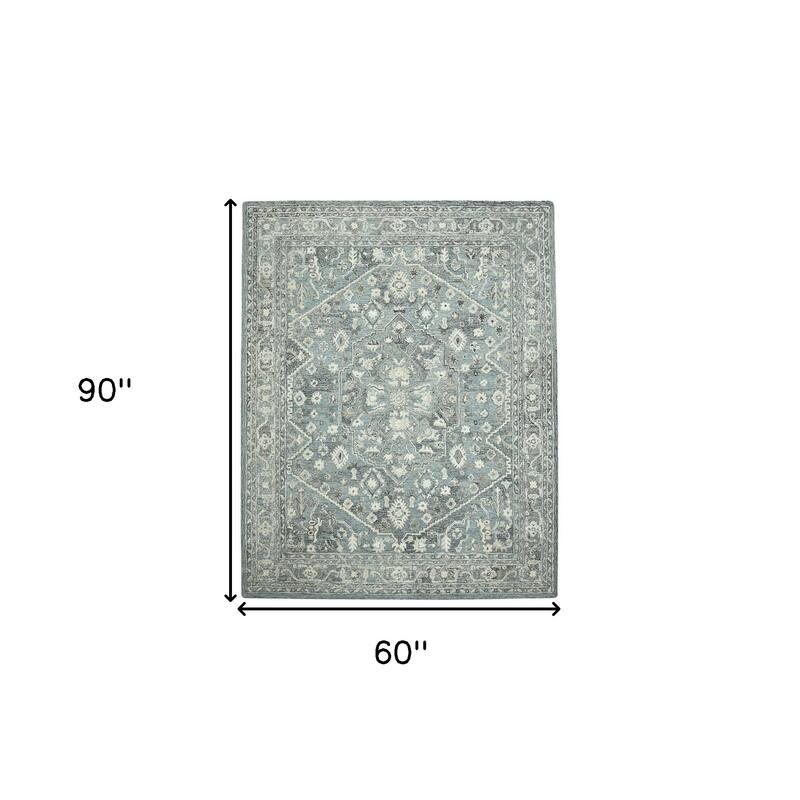 HomeRoots Oriental Transitional Rectangle Area Rug