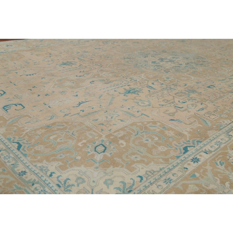 Distressed Tabriz Persian Vintage Area Rug Handmade Wool Carpet - 7'10"x 11'9"