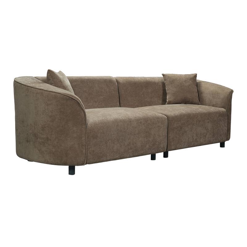Christopher Knight Home - Allegra Sculptural Upholstered 87" Curved Sofa