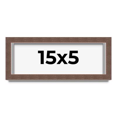 15x5 Shadow Box Frame Brown | 1.125 inches Deep Real Wood Rustic