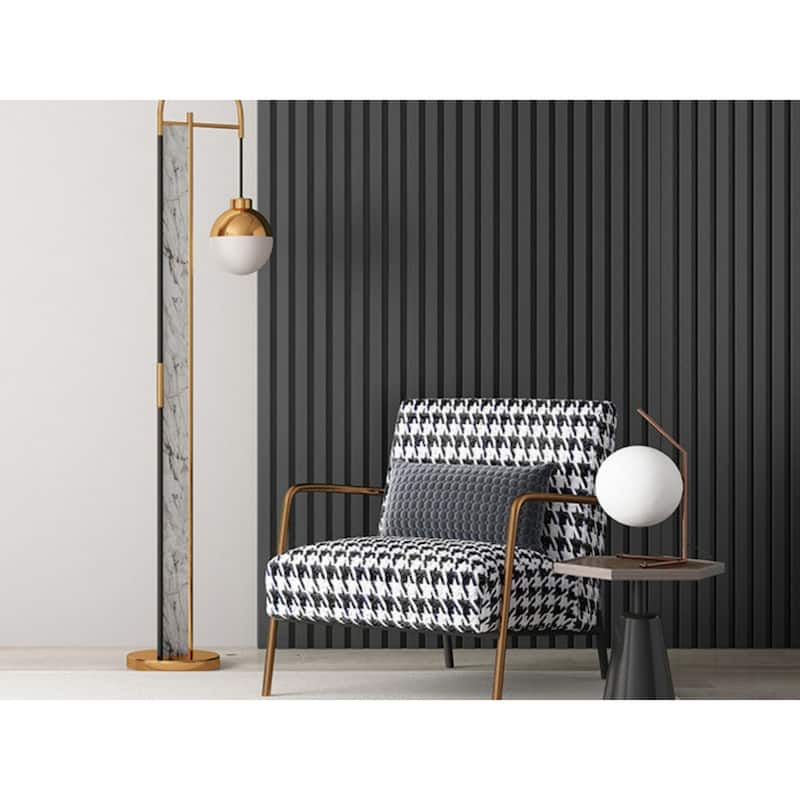 96 in. x 4.8 in x 0.5 in. Acoustic Vinyl Wall Cladding Siding Board - Set of 6pc