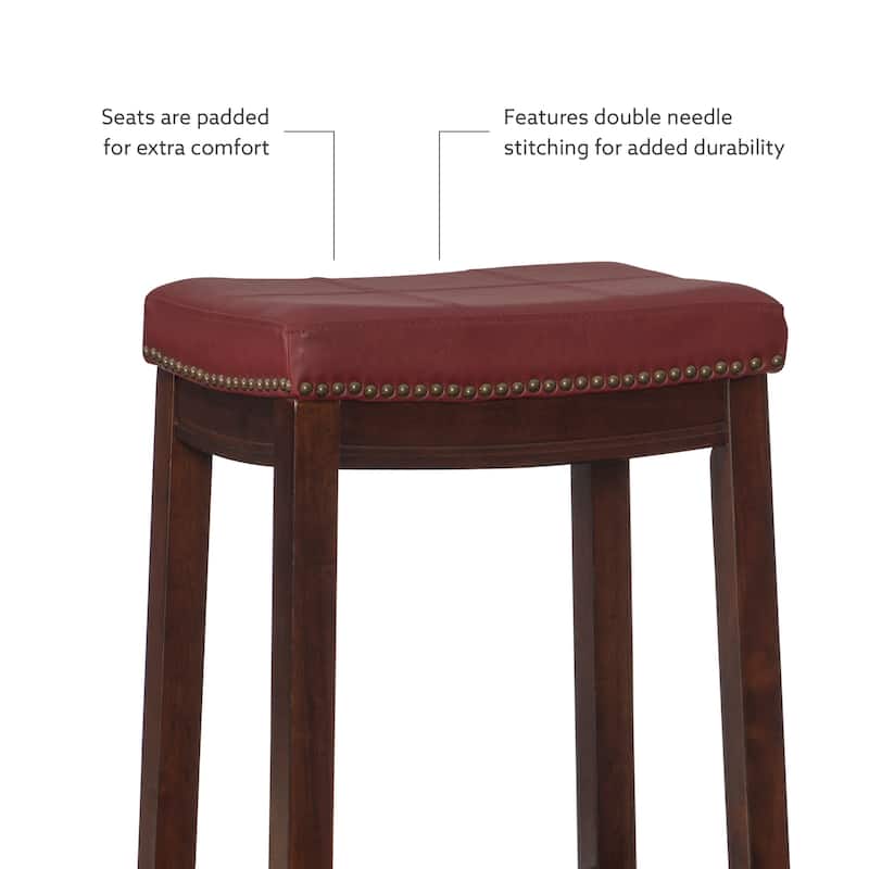 3-Piece Bar Table and Stool Set- 47.25" - Brown and Red