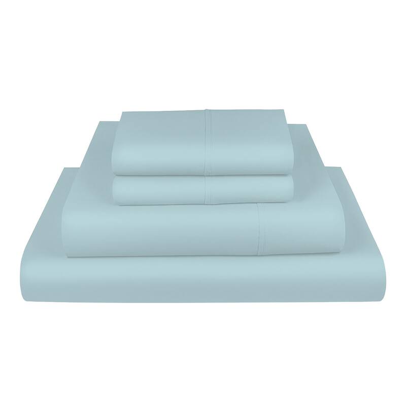 700 TC TRIBLEND Cotton Sheet Set - King - Light Blue