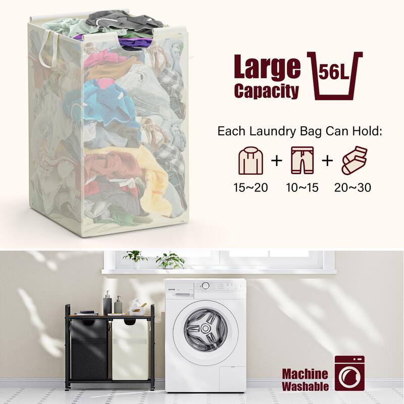 Laundry Sorter 112L/142L Laundry Hamper Organizer Laundry Basket with Removable Bags