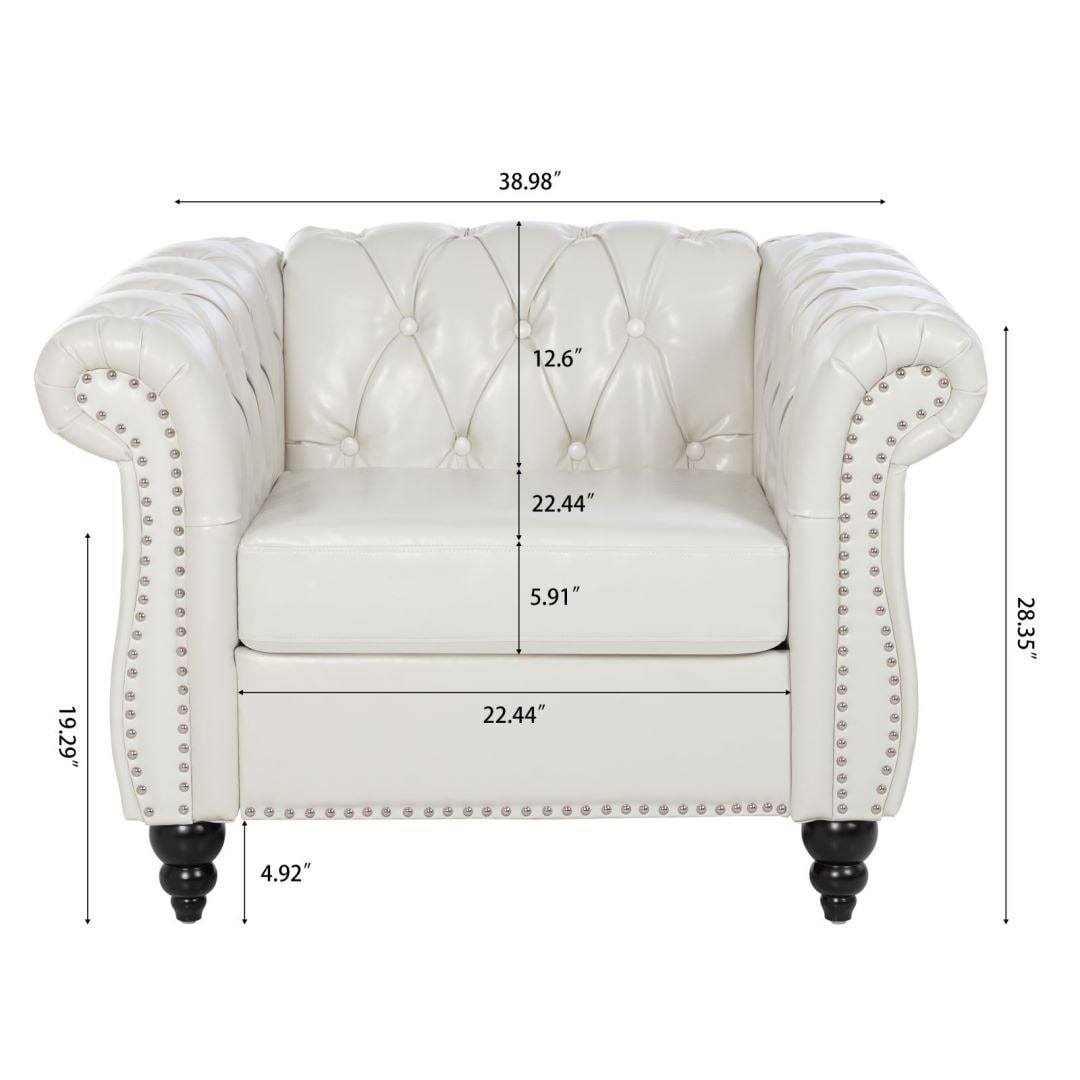 White 1 Seater Sofa For Living Room
