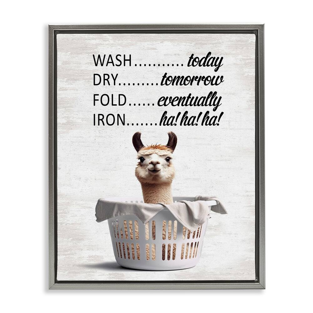 Stupell Funny Laundry Timing Framed Floater Canvas Wall Art Design By Lettered and Lined