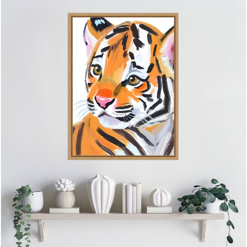 Tiger by Ohkimiko Framed Canvas Wall Art
