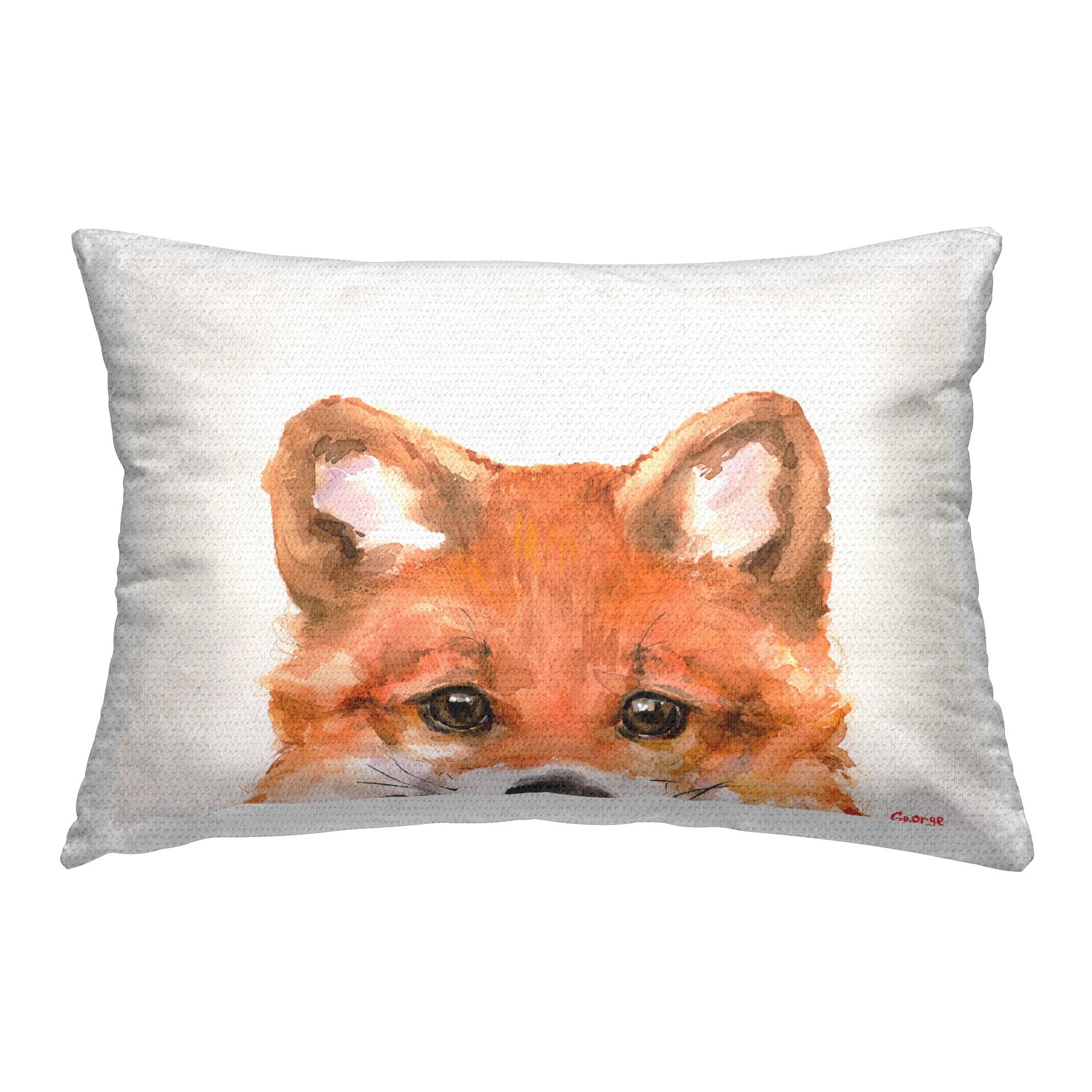 Stupell Baby Fox Kit Face Printed Outdoor Throw Pillow Design by GeorgeDyachenkoArt