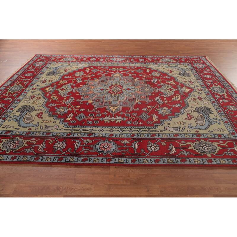Animal Pictorial Ziegler Area Rug Hand-Knotted Wool Carpet - 7'11" x 9'10"