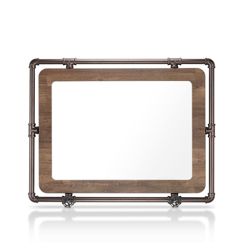 DH BASIC Industrial Pipe and Water Valve Accent Wall Mirror by Denhour
