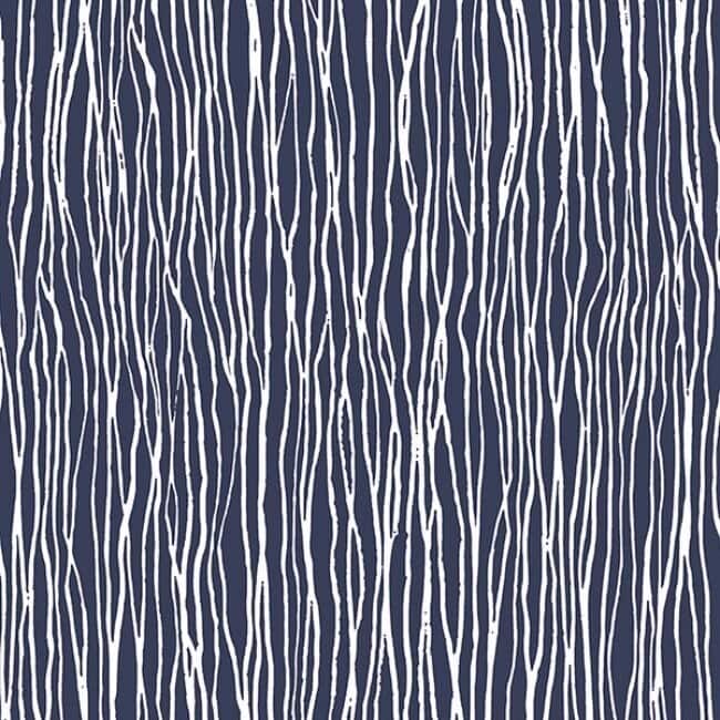 Jacaranda Wakefield Vinyl 32.7-foot x 20.5-inch Modern Pre-pasted Stria Wallpaper - Navy Blue and White