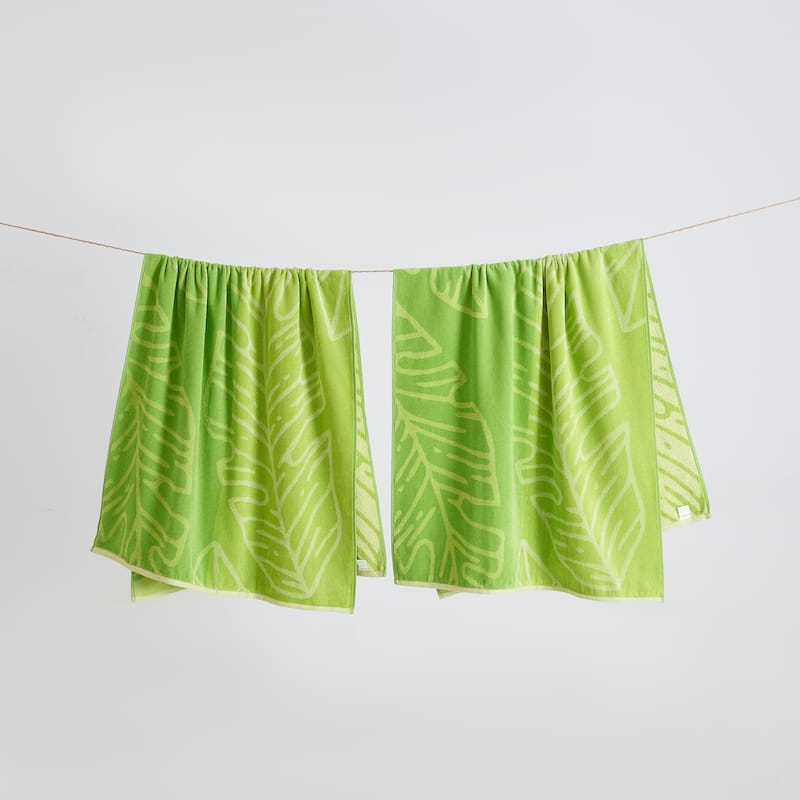 Linery & Co. 100% Cotton Jacquard 2 Pack Summer Beach Towels
