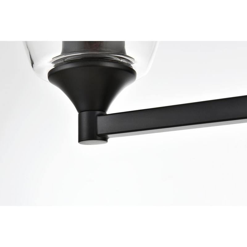 Gina 1 Light Black and Clear Bath Sconce
