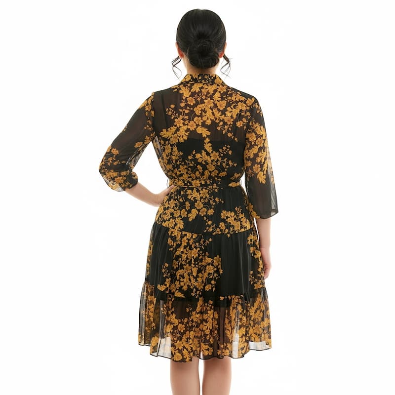 Nanette Lepore Floral Chiffon Shirt Dress