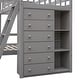 preview thumbnail 20 of 20, Twin Over Full Bunk Bed with 6 Drawers, Flexible Shelves and GuardRail