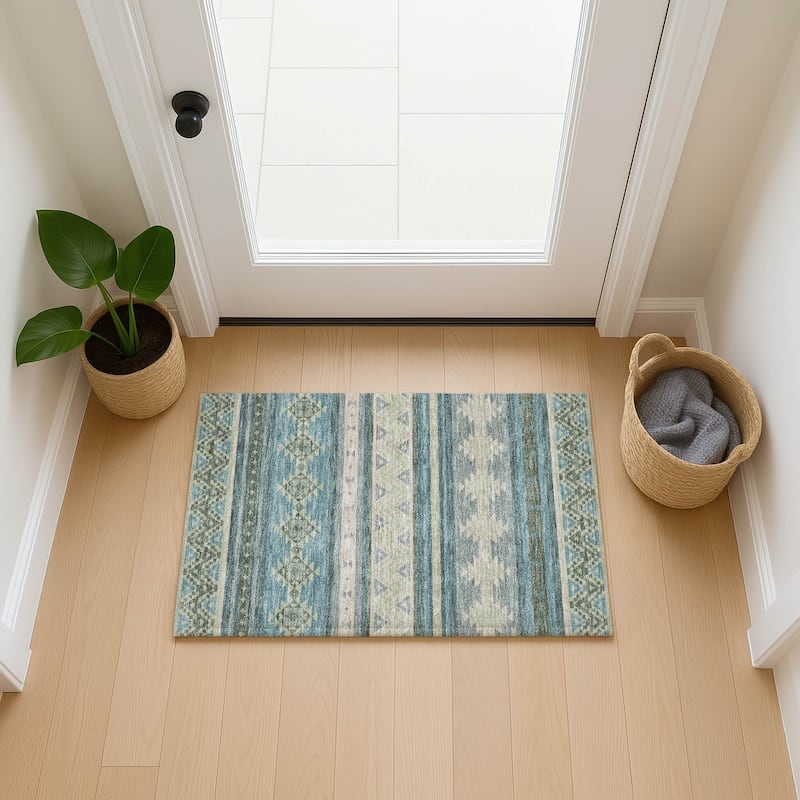 Machine Washable Indoor/ Outdoor Global Heston Chantille Rug